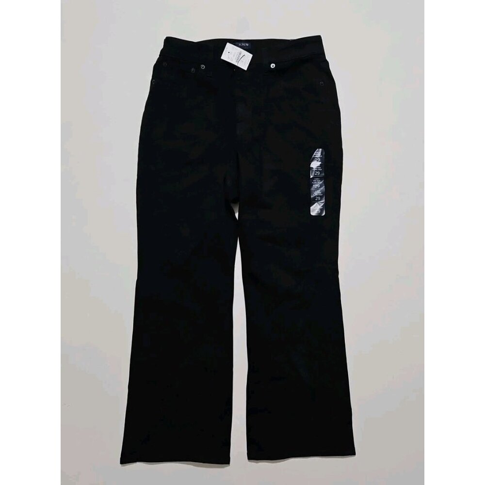 J.Crew Mid-Rise Flare Crop Jeans Black Denim Womens Size 29